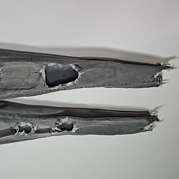 American Eagle gray distressed next level stretch size 0 super high rise jegging - Picture 3 of 8